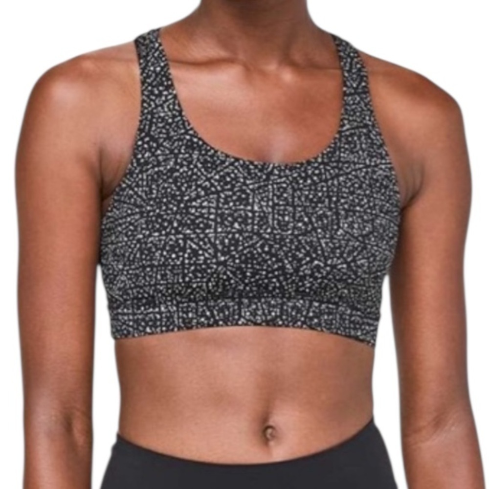 Lululemon Time To Sweat Sports Bra Night View Black Gym Athletic 6